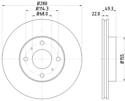 Disco freno HELLA 8DD 355 107-991