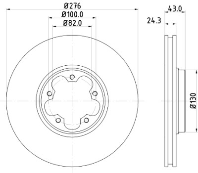 Disco freno HELLA 8DD 355 108-121