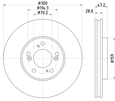 Disco freno HELLA 8DD 355 108-141