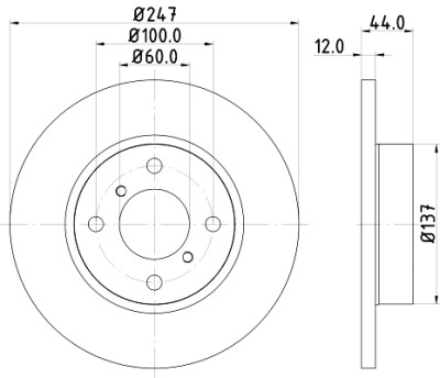 Disco freno HELLA 8DD 355 108-211