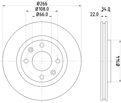 Disco freno HELLA 8DD 355 108-351