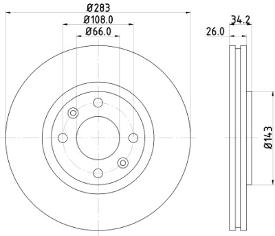 Disco freno HELLA 8DD 355 108-371