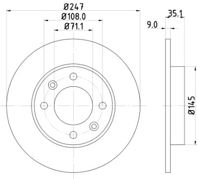 Disco freno HELLA 8DD 355 108-391