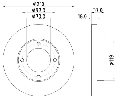 Disco freno HELLA 8DD 355 108-491