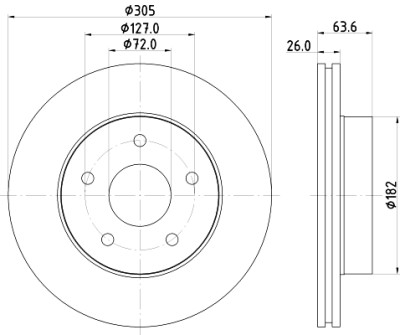 Disco freno HELLA 8DD 355 108-601