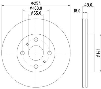 Disco freno HELLA 8DD 355 108-721