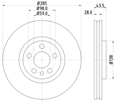 Disco freno HELLA 8DD 355 108-761