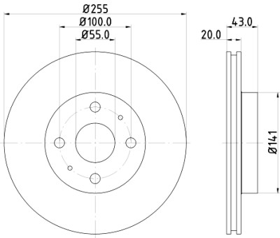 Disco freno HELLA 8DD 355 108-881