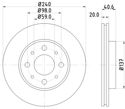 Disco freno HELLA 8DD 355 109-121