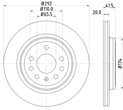 Disco freno HELLA 8DD 355 109-191