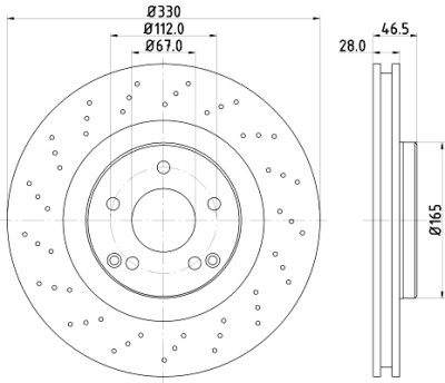 Disco freno HELLA 8DD 355 109-411