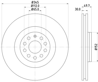 Disco freno HELLA 8DD 355 109-541