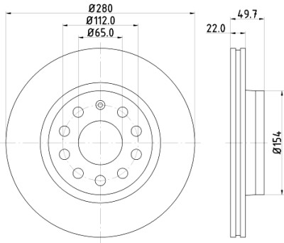 Disco freno HELLA 8DD 355 109-561