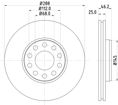 Disco freno HELLA 8DD 355 109-621
