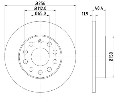 Disco freno HELLA 8DD 355 109-641