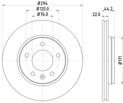 Disco freno HELLA 8DD 355 109-701