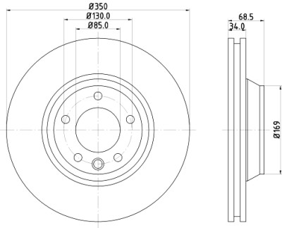 Disco freno HELLA 8DD 355 109-761