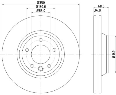 Disco freno HELLA 8DD 355 109-781