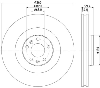 Disco freno HELLA 8DD 355 109-851