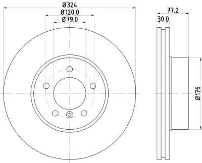 Disco freno HELLA 8DD 355 109-921