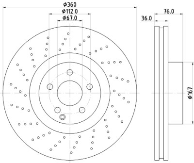 Disco freno HELLA 8DD 355 110-181