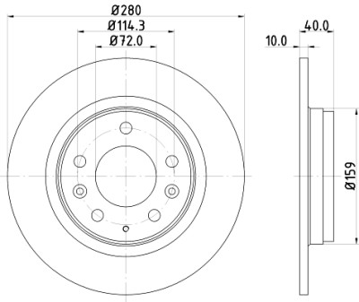 Disco freno HELLA 8DD 355 110-381