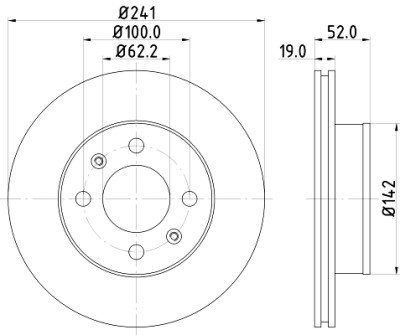 Disco freno HELLA 8DD 355 110-641