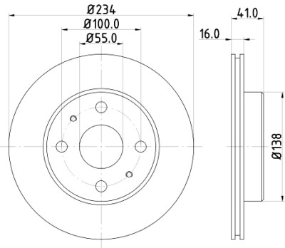 Disco freno HELLA 8DD 355 110-701