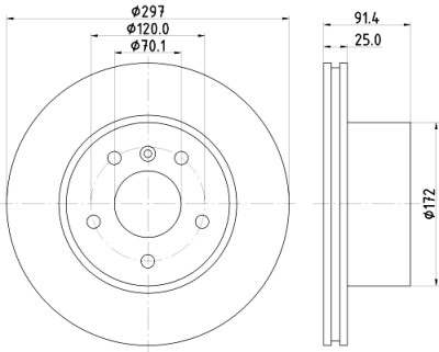 Disco freno HELLA 8DD 355 110-811