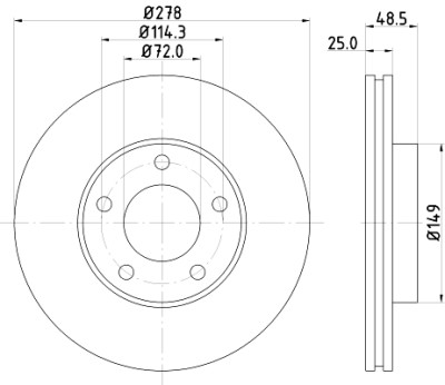 Disco freno HELLA 8DD 355 110-881