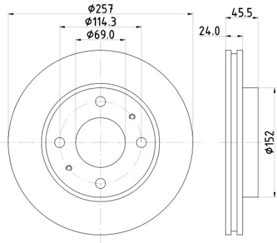 Disco freno HELLA 8DD 355 110-931