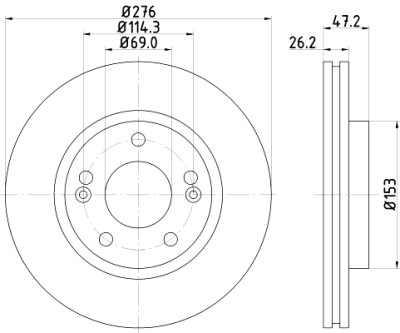 Disco freno HELLA 8DD 355 110-951