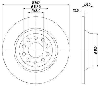Disco freno HELLA 8DD 355 111-181