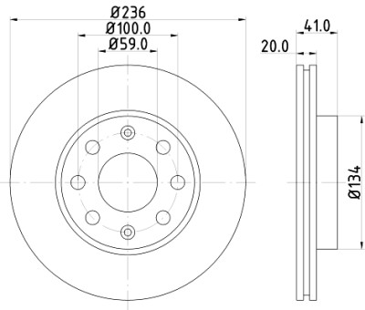 Disco freno HELLA 8DD 355 111-341
