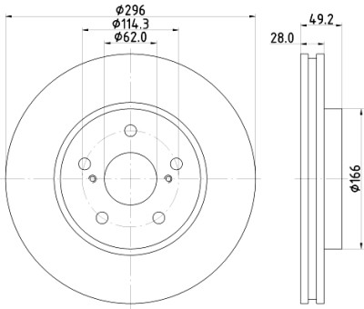 Disco freno HELLA 8DD 355 111-681