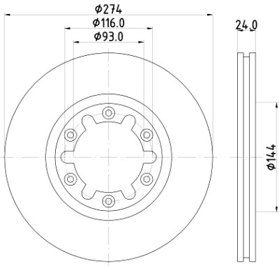 Disco freno HELLA 8DD 355 111-741