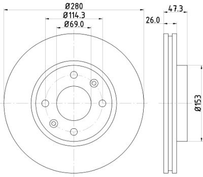 Disco freno HELLA 8DD 355 111-771