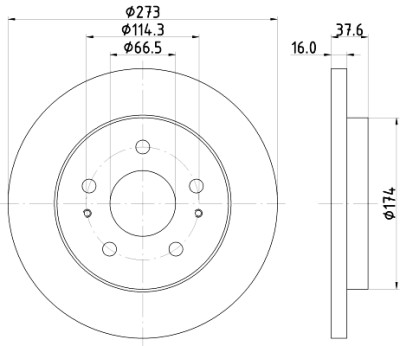 Disco freno HELLA 8DD 355 111-971