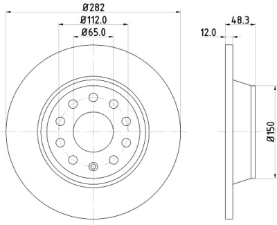 Disco freno HELLA 8DD 355 112-141