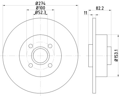 Disco freno HELLA 8DD 355 112-211