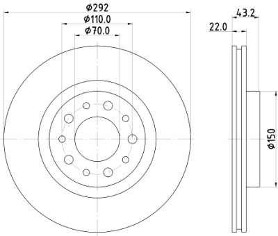 Disco freno HELLA 8DD 355 112-561
