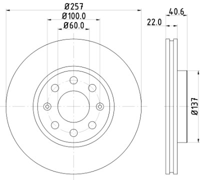 Disco freno HELLA 8DD 355 112-581