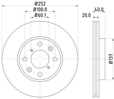 Disco freno HELLA 8DD 355 112-981