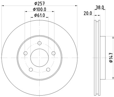 Disco freno HELLA 8DD 355 113-351