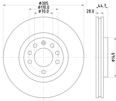 Disco freno HELLA 8DD 355 113-541