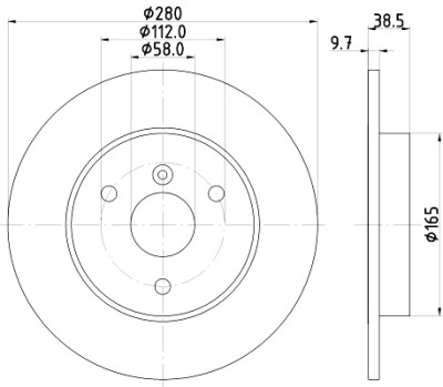 Disco freno HELLA 8DD 355 113-561