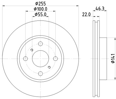 Disco freno HELLA 8DD 355 113-581