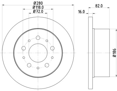 Disco freno HELLA 8DD 355 113-711