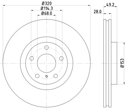 Disco freno HELLA 8DD 355 114-101