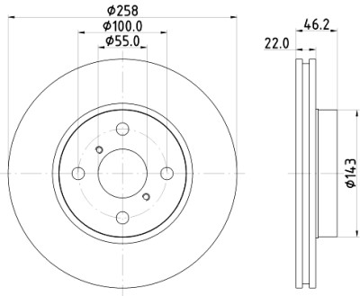 Disco freno HELLA 8DD 355 114-311